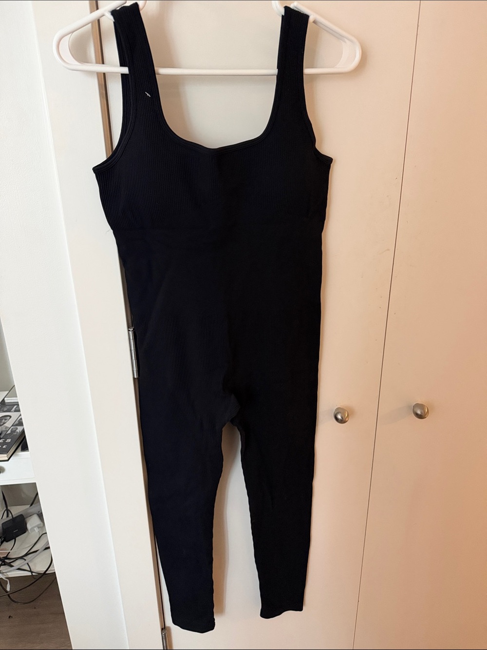 Amazon Black Ribbed Sleeveless Jumpsuit